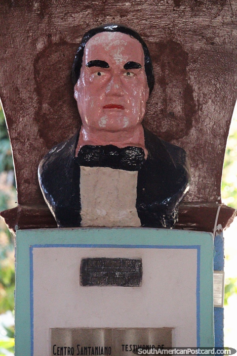 Coronel Zoilo Gonzalez, an educator, bust in San Estanislao. (480x720px). Paraguay, South America.