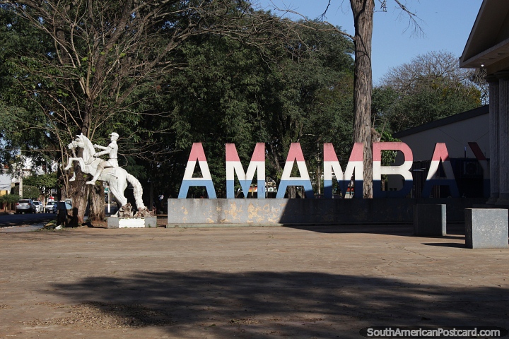 Amambay Department, government sign in Pedro Juan Caballero. (720x480px). Paraguay, South America.