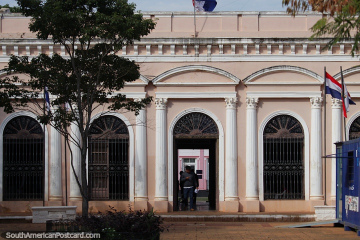 Municipality building in Concepcion with columns and arches. (720x480px). Paraguay, South America.