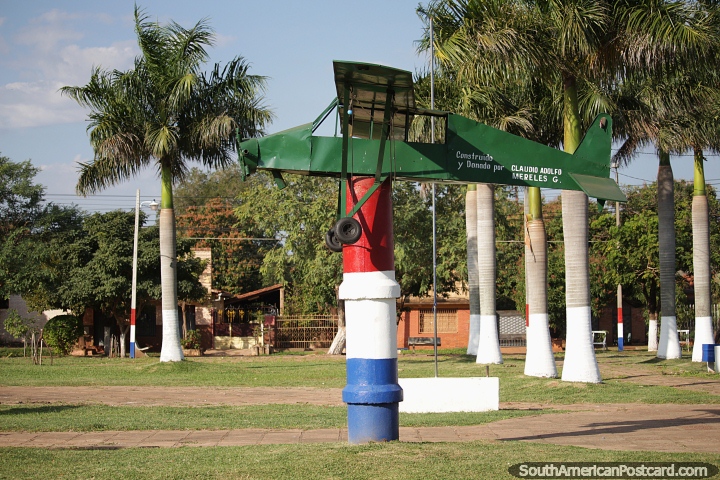 A second plane monument at Plaza Nanawa in Concepcion. (720x480px). Paraguay, South America.