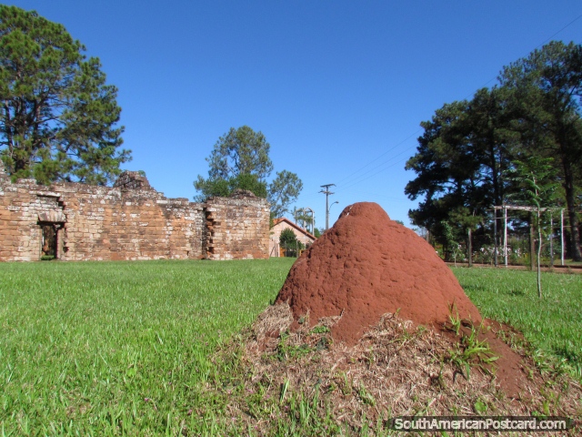 Um grande formigueiro nas runas em Trinidad perto de Encarnacion. (640x480px). Paraguai, Amrica do Sul.