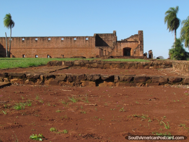 Building foundations at the Jesus of Tavarangue Jesuit ruins near Encarnacion. (640x480px). Paraguay, South America.