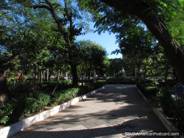 A agradvel Plaza Juan E. O'Leary em Assuno. (640x480px). Paraguai, Amrica do Sul.