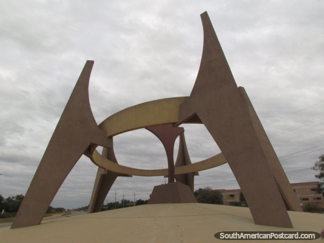 Central monument - Coexistence and Development in Filadelfia. (640x480px). Paraguay, South America.