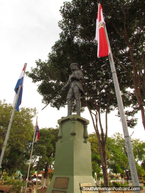 Agustin Fernando de Pinedo monument, founder of Concepcion. (480x640px). Paraguay, South America.