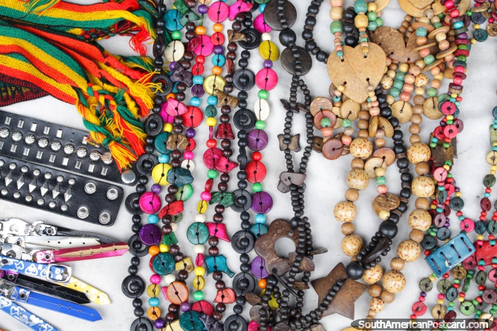 Indigenous jewelry sold on Asuncion streets by Guarani people. (720x480px). Paraguay, South America.