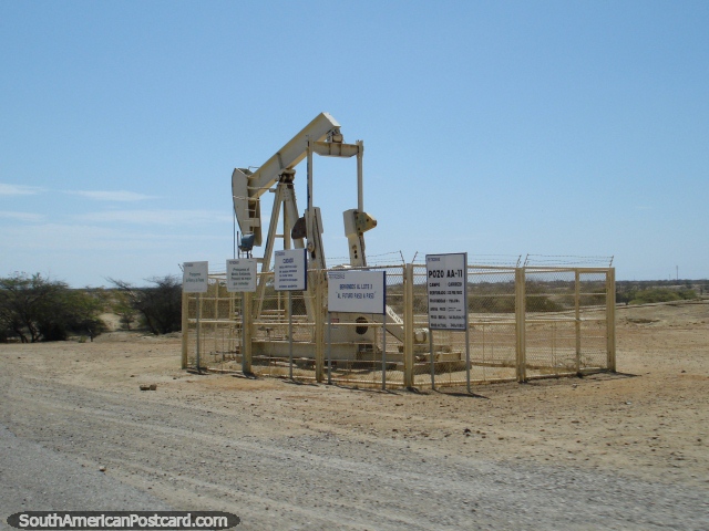 Between Talara and Mancora there are many oil and gas drills. (640x480px). Peru, South America.