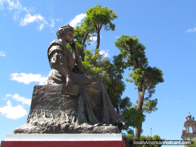 Amalia Puga de Losada (1866-1963) monument, writer born in Cajamarca. (640x480px). Peru, South America.