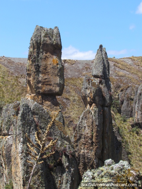 2 spectacular huge rock figures at Cumbemayo in Cajamarca. (480x640px). Peru, South America.