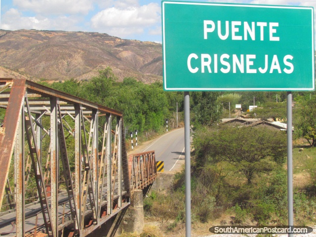 Lance uma ponte sobre o norte de Crisnejas de Cajabamba. (640x480px). Peru, Amrica do Sul.