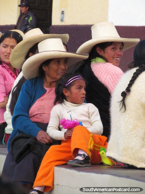 Locals of Huamachuco wait for the parade to begin. (480x640px). Peru, South America.