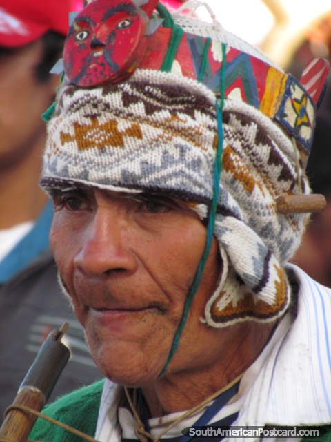 Peruvian Indian face, Feria Patronal, Huamachuco. (480x640px). Peru, South America.
