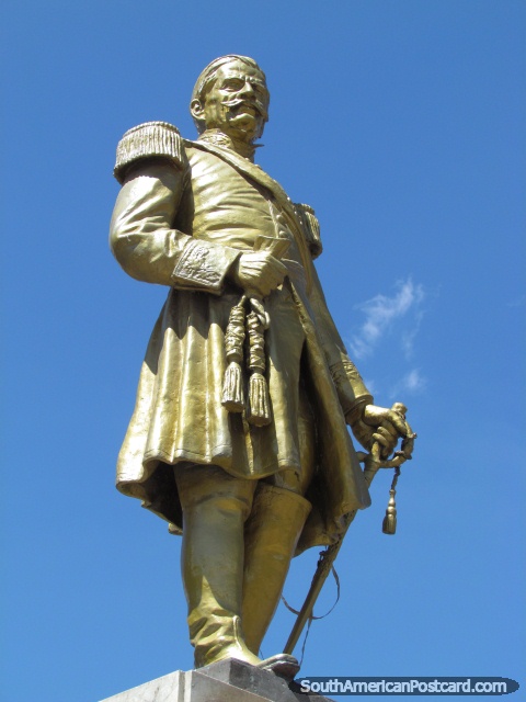 Ramon Castilla (1797-1867) monument in Huancayo, 4 times President of Peru. (480x640px). Peru, South America.