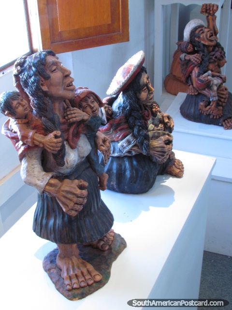 Indigenous women art pieces on display at Merida Gallery in Cusco. (480x640px). Peru, South America.