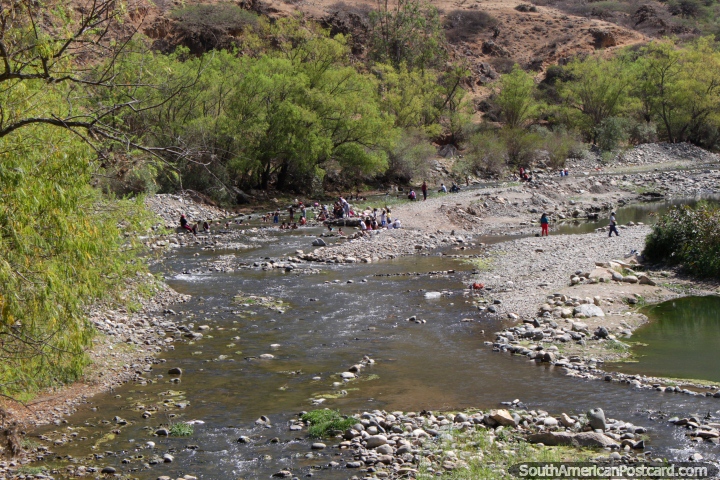 A school trip to the river to swim at Kotosh near Huanuco. (720x480px). Peru, South America.