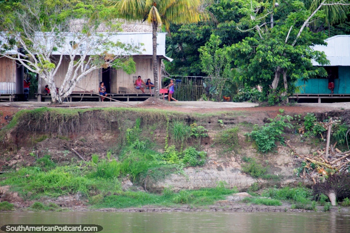 Roca Fuerte, founded in 1940, an Amazon village on the Maranon River, west of Nauta. (720x480px). Peru, South America.