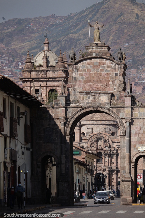 Santa Clara Arch built in 1835 in Cusco. (480x720px). Peru, South America.
