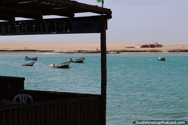 Restaurant beside the sea at Paracas National Park, eat and enjoy the view. (720x480px). Peru, South America.