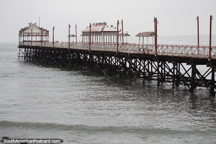 The pier in Huanchaco, inhabited by birds on this day. (720x480px). Peru, South America.