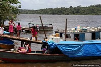Pink is a favorite color of locals traveling between French Guiana and Brazil. The 3 Guianas, South America.