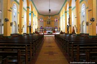 The inside of the Cayenne cathedral - Cathedrale Saint Sauveur, French Guiana. The 3 Guianas, South America.
