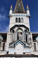 Torre de paço do concelho, uma estrutura de madeira assombrosa do fim dos anos 1800 em Georgetown, Guiana. As 3 Guianas, América do Sul.