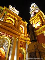 San Francisco church in Salta at night. Argentina, South America.
