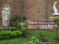 Familia Templo de la Vida, monument at the church in Colon. Argentina, South America.