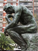 Larger version of 'El Pensador' bronze sculpture in Plaza Congreso by Auguste Rodin in Buenos Aires.