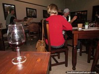 It's wine tasting time at Bodega Domiciano in Mendoza. Argentina, South America.