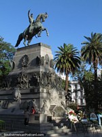 Jose de San Martin on horseback monument at his plaza in Cordoba.