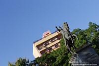 Larger version of Monument of San Martin on his horse at his plaza in Posadas.