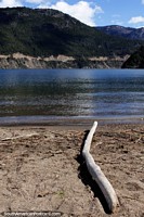 The beach and lake in San Martin de los Andes is a popular spot for summertime activities. Argentina, South America.