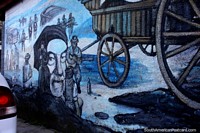 Jose L. Chatruc, street art dedication to a man in El Bolson. Argentina, South America.