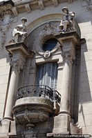 Facade of the library in Parana with allegorical figures, built in 1908, architect Rodolfo Fassiolo. Argentina, South America.