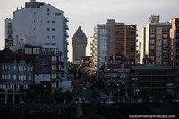 Tanque Tower, an iconic building in Mar del Plata, city skyline. Argentina, South America.