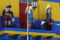 Argentina Photo - Eva Peron, Diego Maradona and one other figure look down from a balcony in La Boca, Buenos Aires.