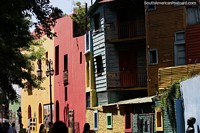The famous street of art and culture at El Caminito, a street of bright color in Buenos Aires. Argentina, South America.