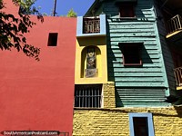 Argentina Photo - Red, yellow, green and blue houses, but does anybody live in them? El Caminito in Buenos Aires.