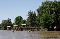 The rivers around Tigre are fantastic to enjoy water sports like kayaking in northern Buenos Aires. Argentina, South America.