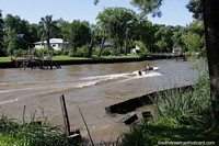 Stunning riverside properties with large grassy lawns in Tigre, Buenos Aires. Argentina, South America.