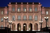 Casa Rosada at night, mansion and office of the President of Argentina in Buenos Aires. Argentina, South America.