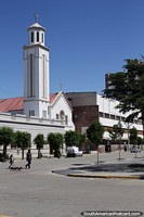 Parroquia Maria Auxiliadora beside the main plaza in Trelew. Argentina, South America.