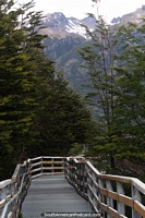 Walkway in the mountains to see Perito Moreno Glacier in El Calafate.