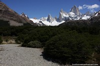 Argentina Photo - Poincenot peak to the left of Fitz Roy in El Chalten.