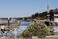 The waterfront in Bariloche, a great place to walk or ride a bicycle. Argentina, South America.