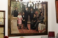Antique painting of a family at the Regional Museum Alicia Gonzalez Castrillon in La Paz.