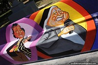 Larger version of Sister Regina Sian and Luis Landriscina, cultural icons, mural in Resistencia.