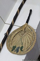 Guarani culture and crafts, a cane fan for the ladies at the history museum in Obera.