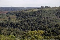 Espesos bosques y colinas del Parque Nacional Cruce Caballero en la provincia de Misiones.